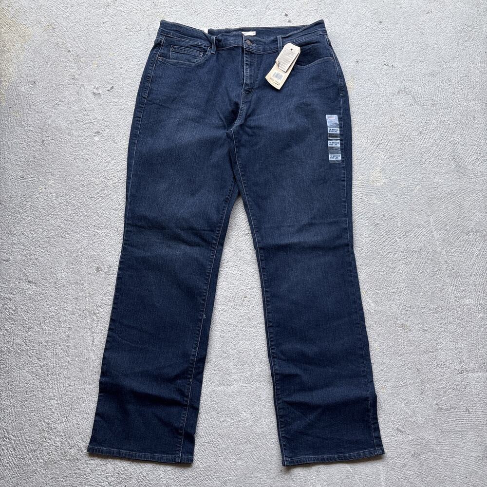 New Levi's 505 Women’s Denim Jeans Straight 16 M 33x32 Dark Wash Overdye Plus